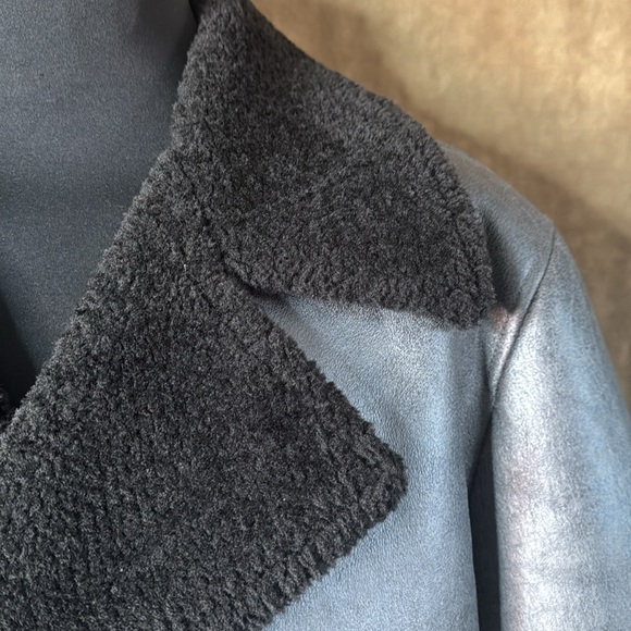 I.N.C. Men's Classic-Fit Faux-Shearling Double-Breasted Overcoat Silver Size XXL - Picture 3 of 12